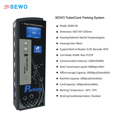 SEWO Smart Parking System with Offline Operation Steel Tempered Glass Housing and 13.56MHz 125KHz RFID Support