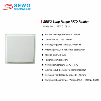 SEWO Long Range UHF RFID Parking System with Vehicle Access Control and Remote Wired RS485 Control