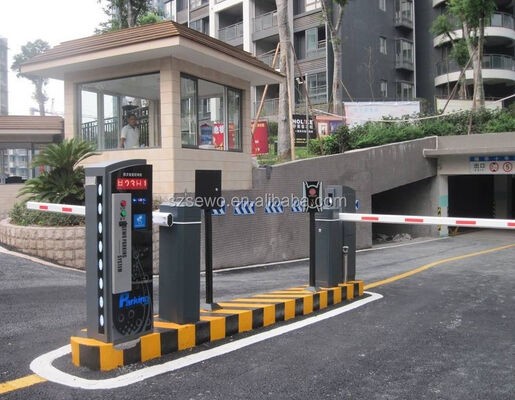 SEWO Vehicle Access Control Electronic Barrier Gate with Smart Parking Payment Station and Steel Tempered Glass Housing