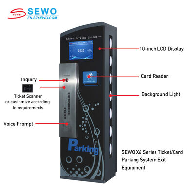 SEWO Smart Parking System with Offline Operation Steel Tempered Glass Housing and 13.56MHz 125KHz RFID Support