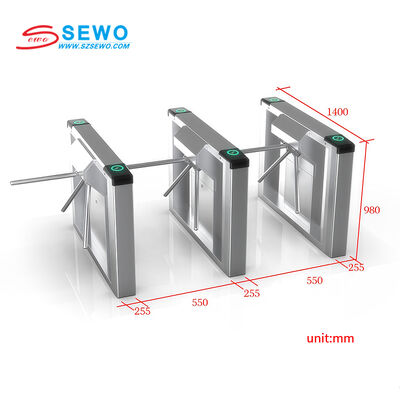 Turn Style Gates Tripod System Stainless Steel Turnstile Security Systems Machine Access Control