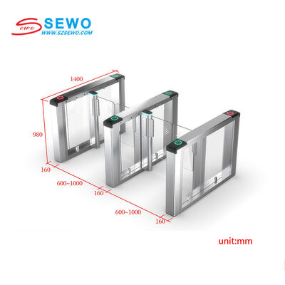 Fully Automatic Speed Gate Turnstile with 45 People/Minute Capacity and 201# Stainless Steel Housing with TCP/IP Communication